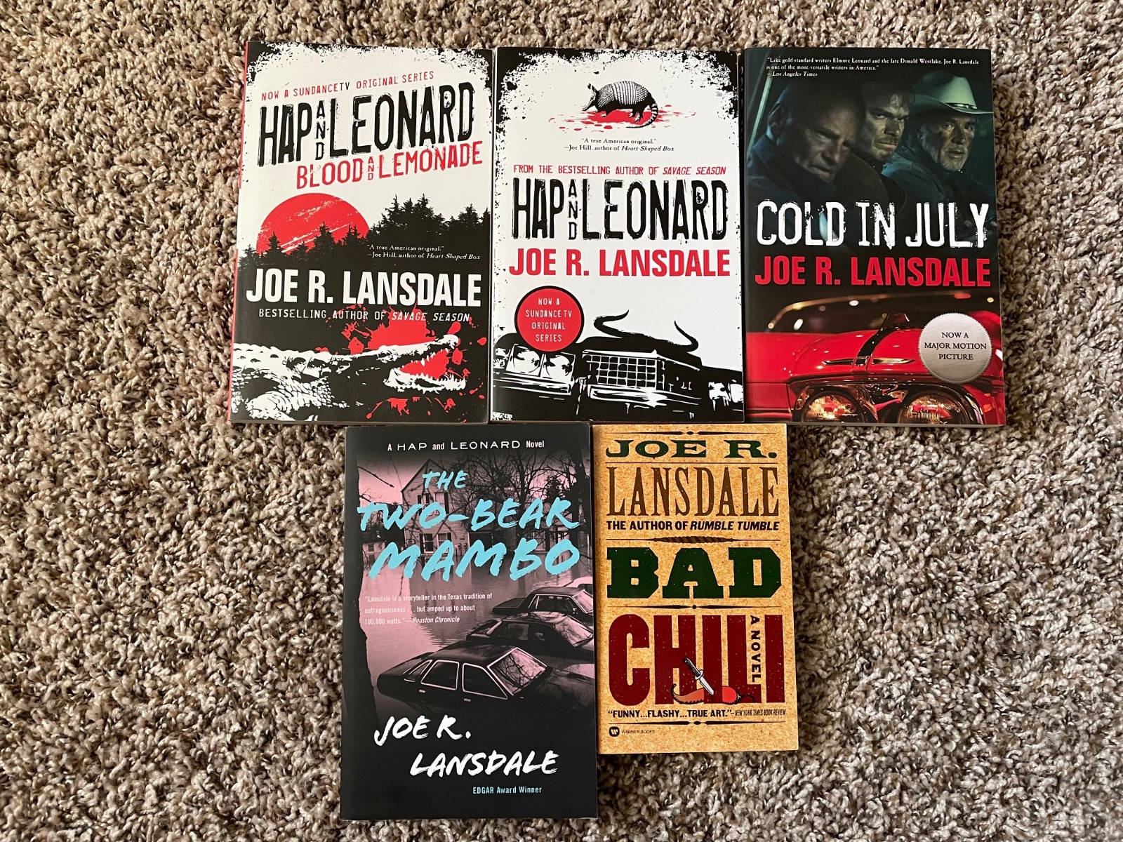5 Joe R. Lansdale TP’s (1 pb) 4 are Hap and Leonard mysteries + Cold in July