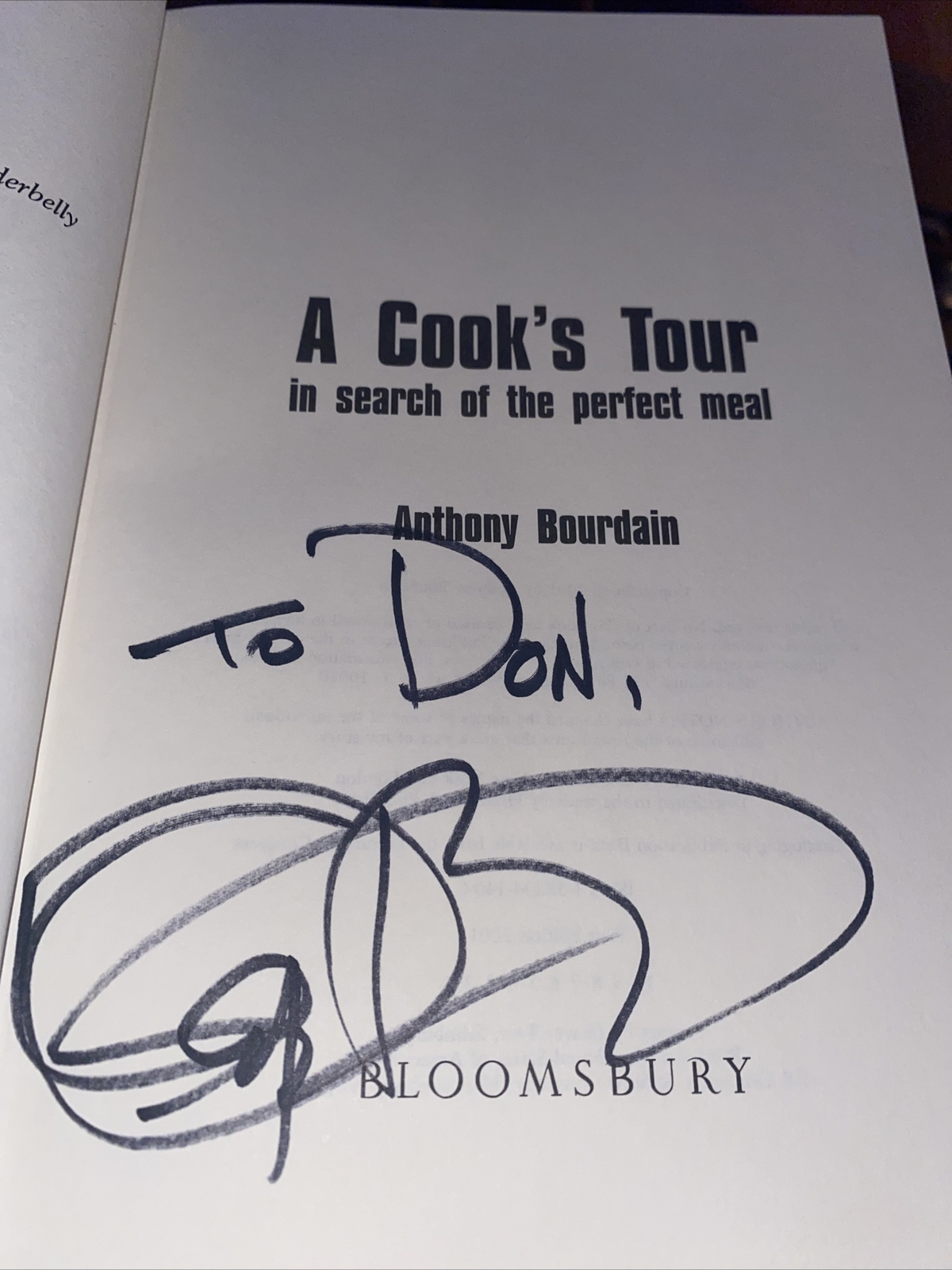 A Cook’s Tour by Anthony Bourdain, Hardcover, Signed, First Edition