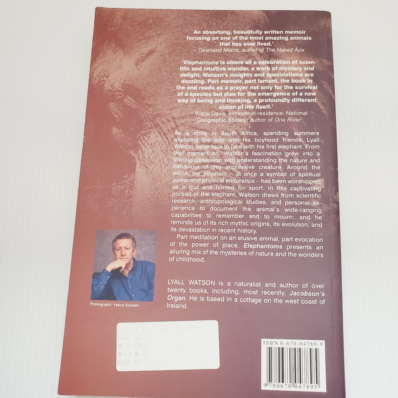Elephantoms Book Tracking the Elephant Watson Lyall Paperback