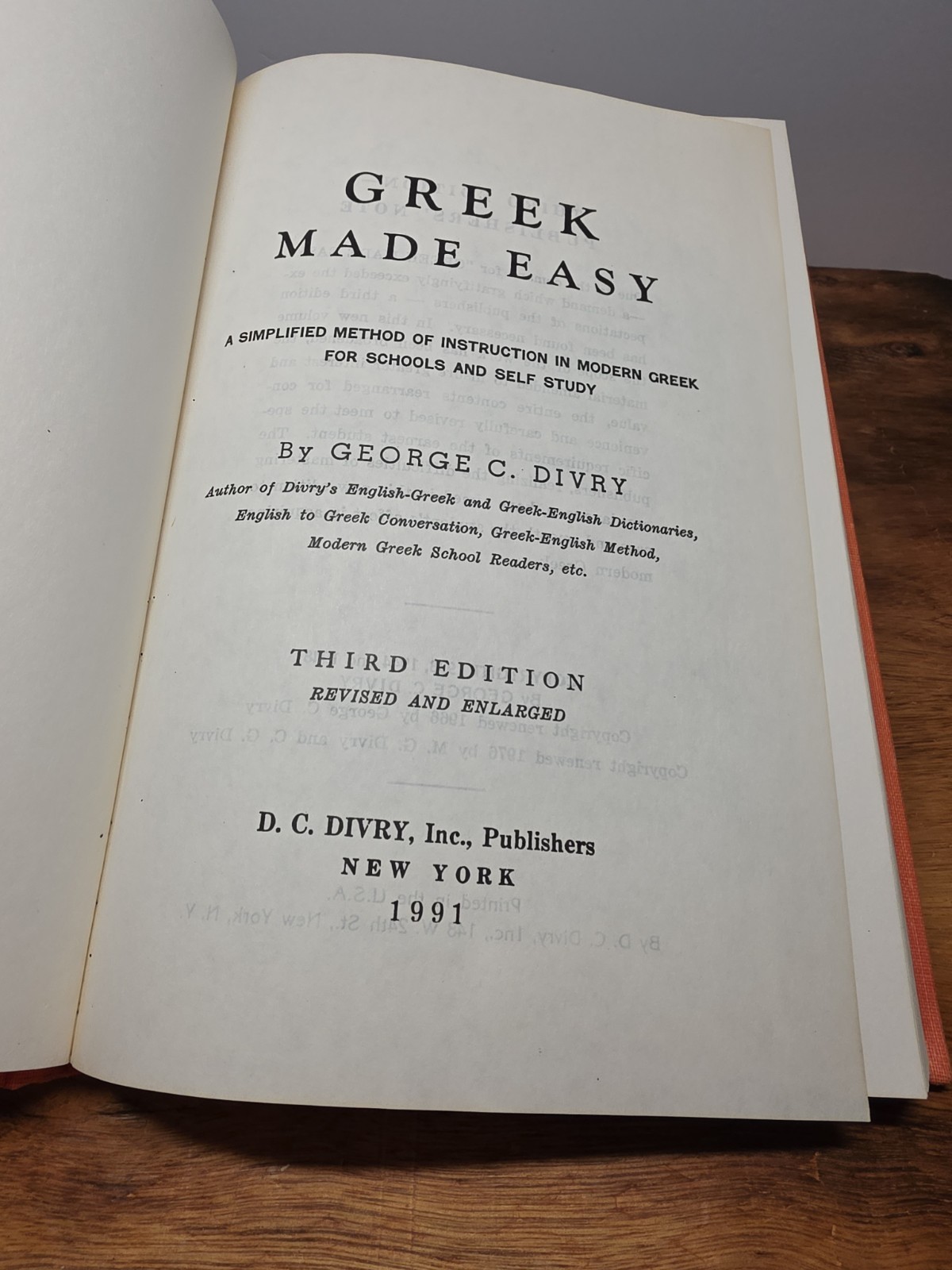 Greek Made Easy by George C. Divry (Hardcover) 3rd edition