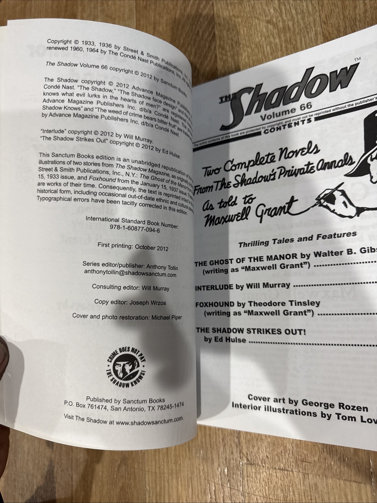The Shadow #66: Foxhound and The Ghost of the Manor by Maxwell Grant New