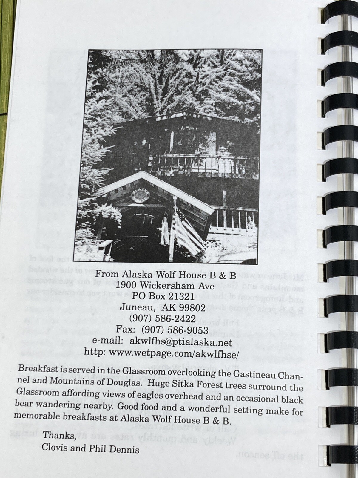 VTG Favorite Bed & Breakfast Recipes Southeast Alaska INNside Passage Chapter 98