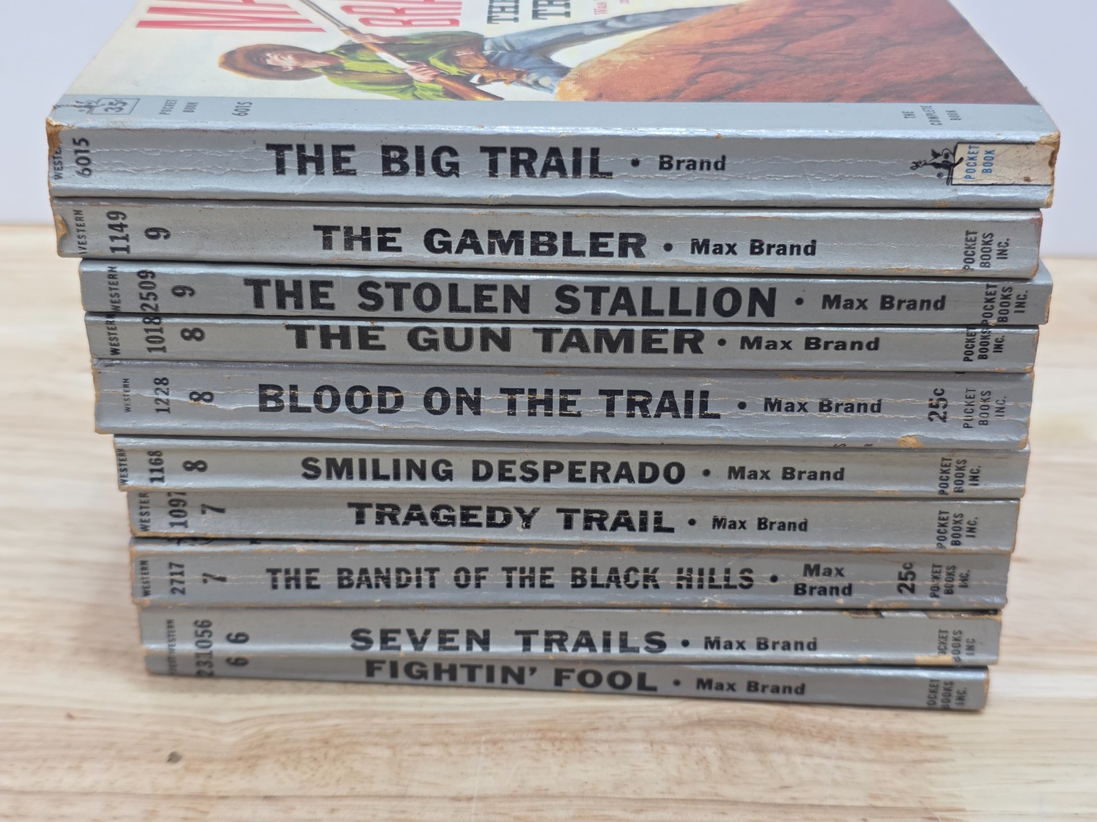 Lot of 10 Max Brand Vintage Western Paperbacks Pocket Books Silver