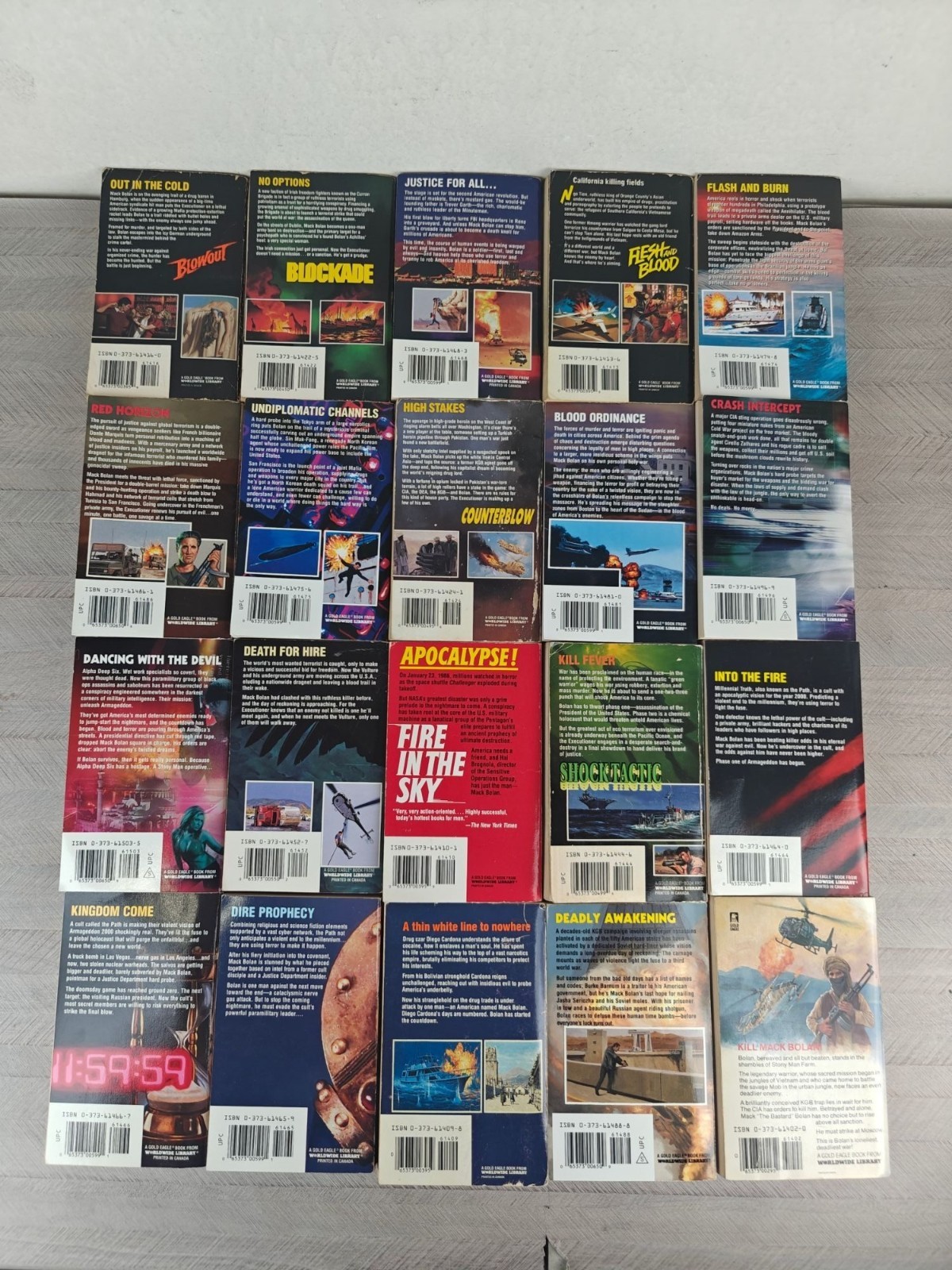 Don Pendleton’s Mack Bolan Lot Of 44 Mass Market Paperbacks Vintage Action