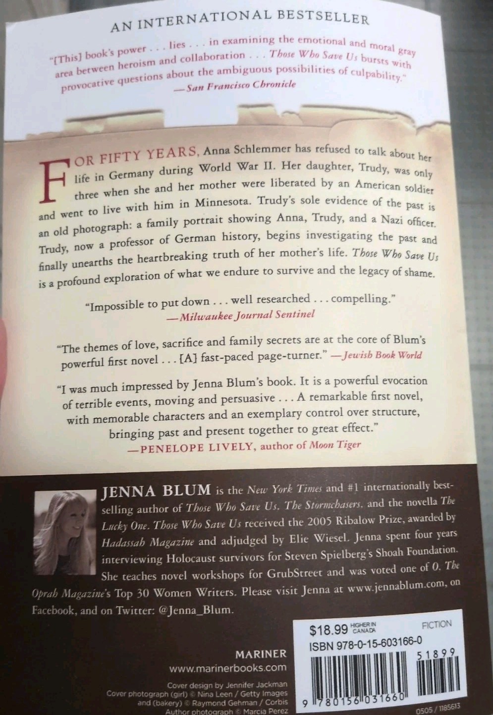 Those Who Save Us by Jenna Blum BRAND NEW Paperback
