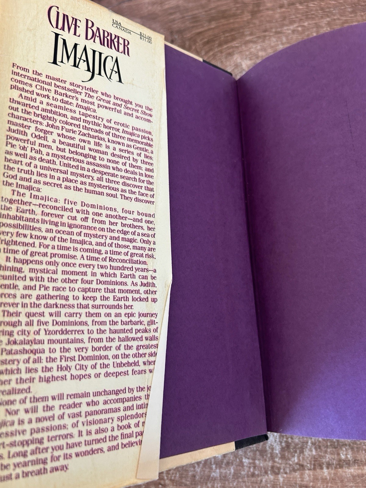 Imajica – Clive Barker 1991 HCDJ 1st Edition Vintage Horror