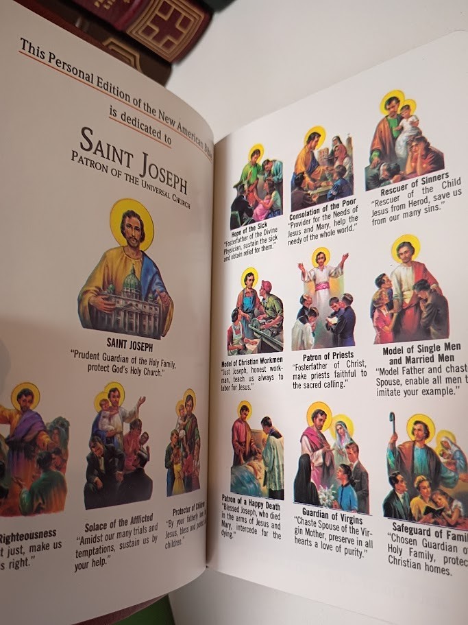 St Joseph New American Bible Personal Size Catholic Leather Gilt Edges Boxed LN