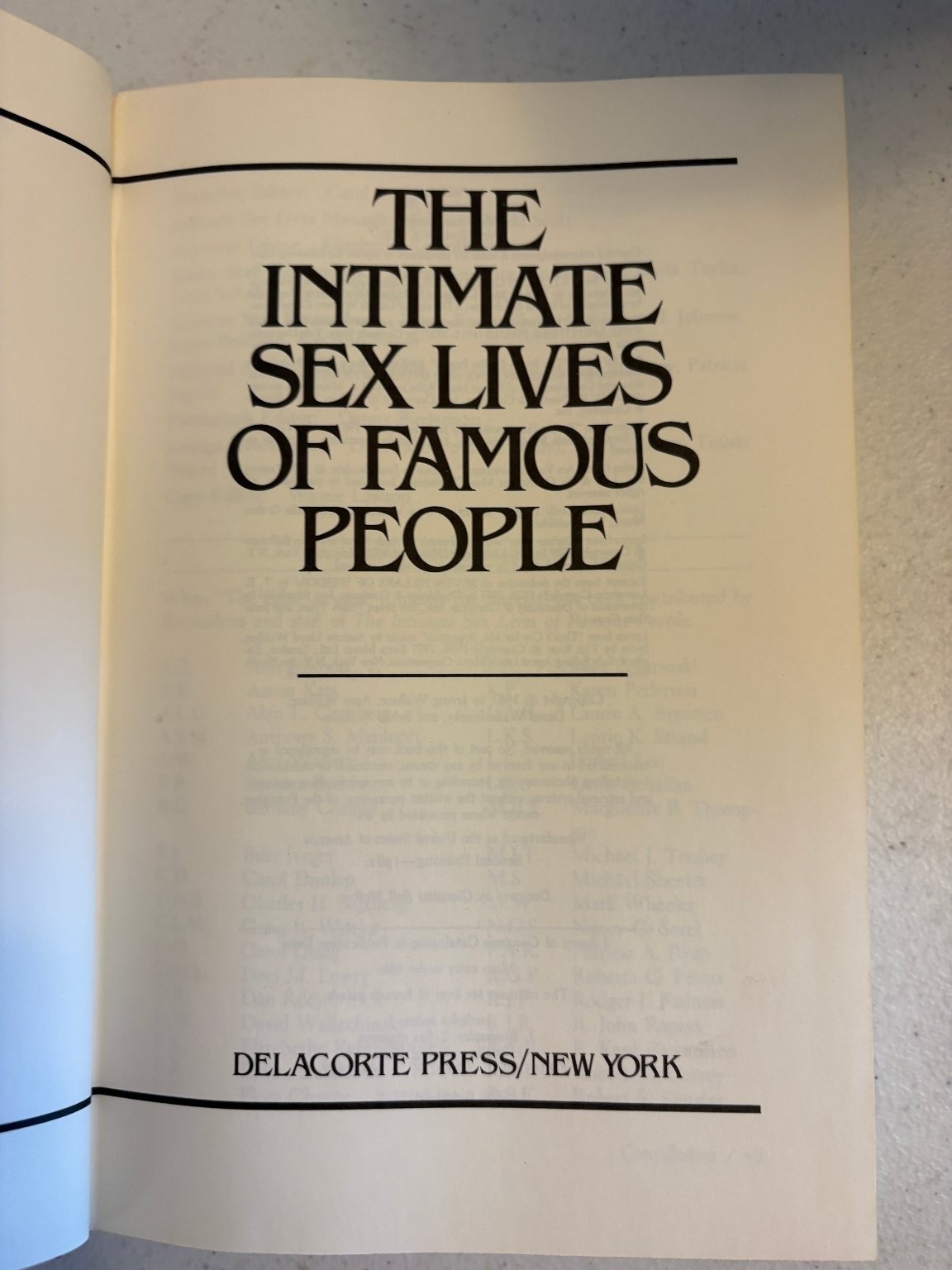 The Intimate Sex Lives of Famous People Wallace 1981 Biography Delacorte Press