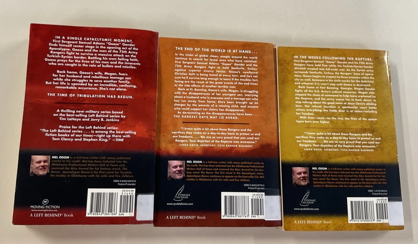 Left Behind Apocalypse Series Lot of 3 Mel Odom PB Tyndale House Pub Ex-Lib