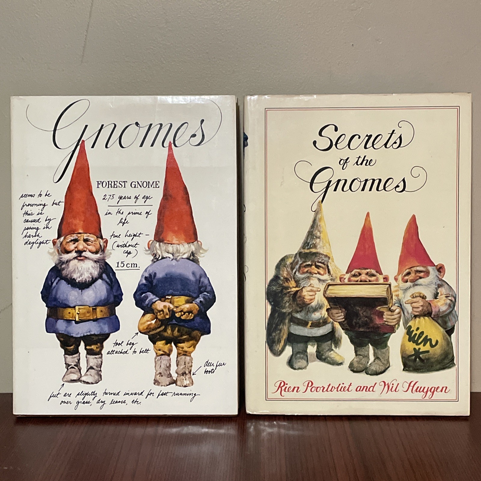 Gnomes, Secrets of the Gnomes 2 HC DJ Books Poortvliet Huygen 1977 1982