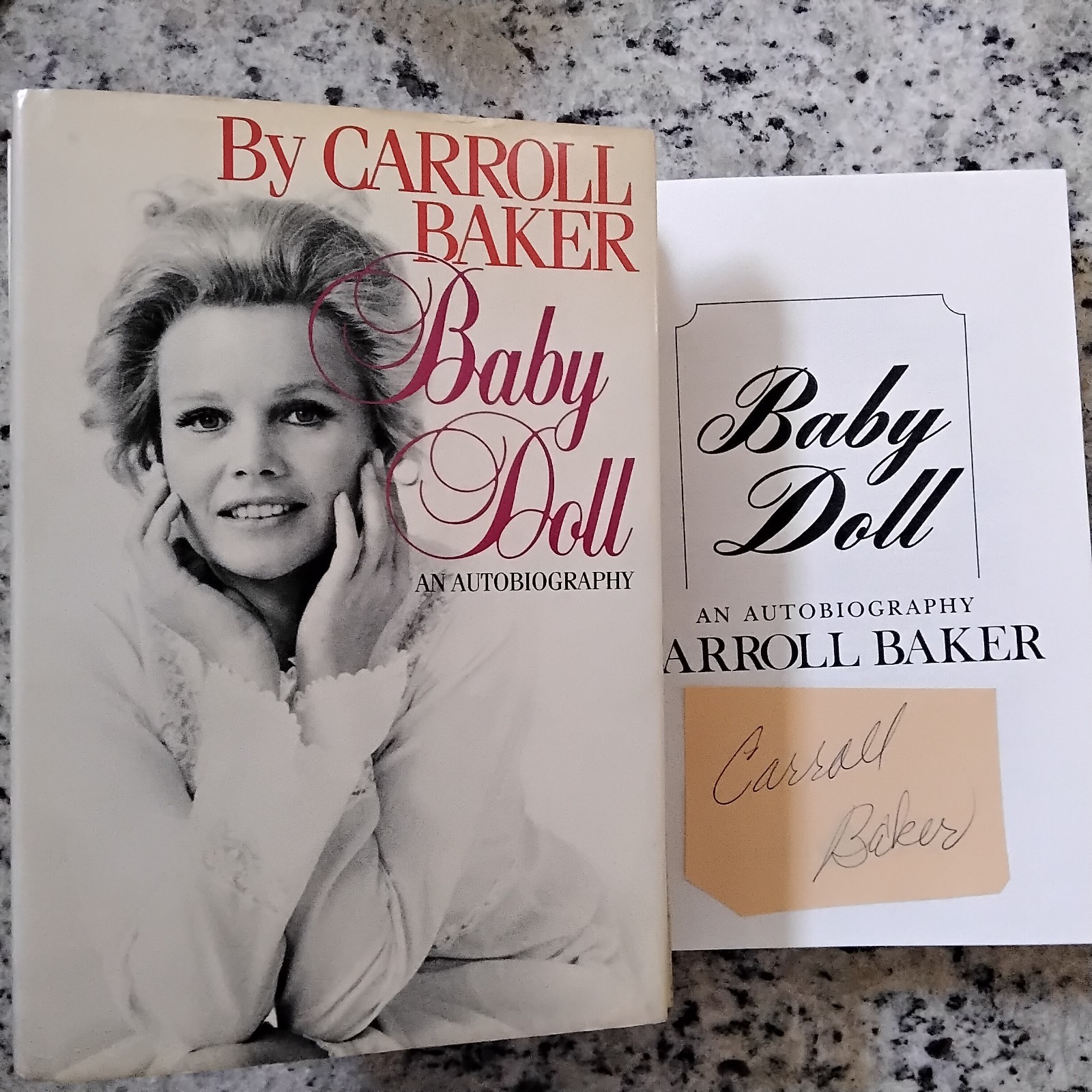 Carroll Baker SIGNED Paper Autobio James Dean Harlow Giant Liz Rock Baby Doll HC