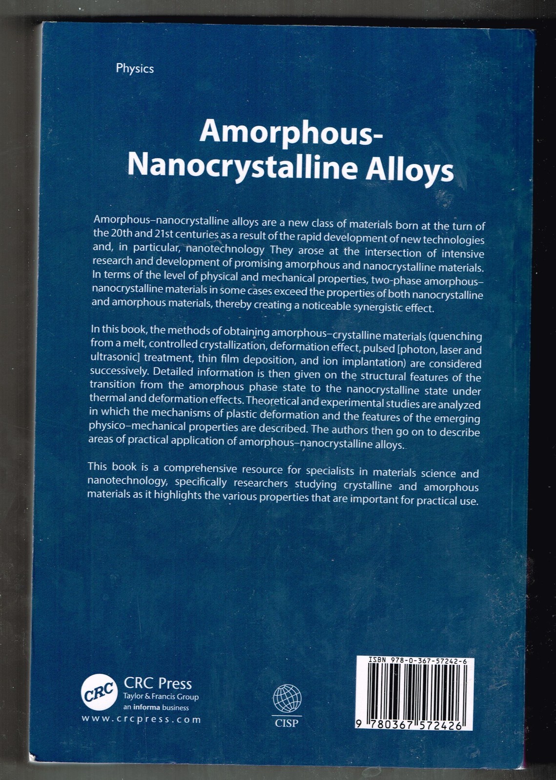 Amorphous-Nanocrystalline Alloys, pub. 2018