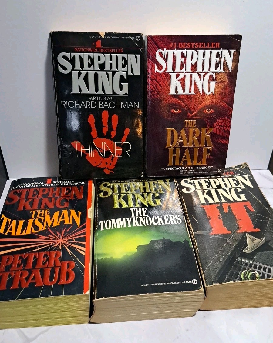 Lot Of 5 Stephen King Paperback Book 1st Signet Prints IT Dark Half Thinner