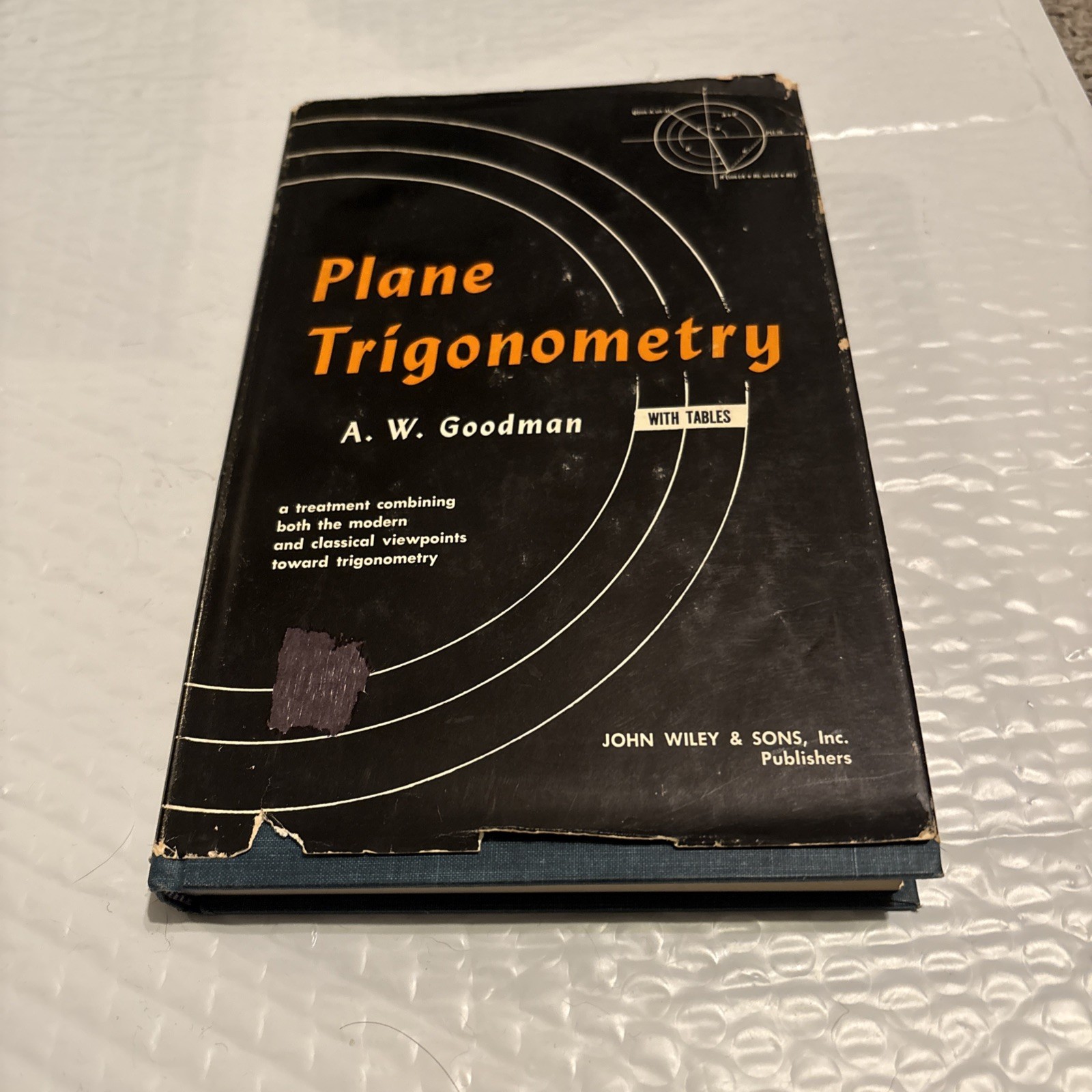 Plane Trigonometry Hardcover Vintage 1959 1961 A W Goodman John Wiley Hc –