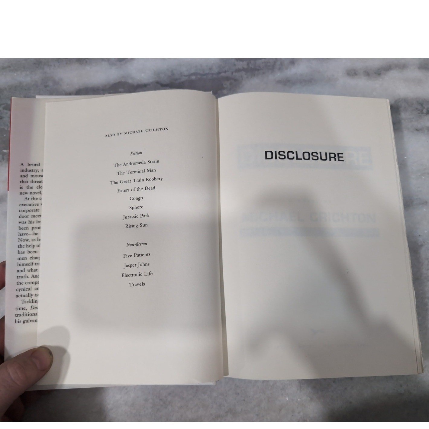Michael Crichton Standalone Novels, Next Airframe Disclosure Hardcover Paperback