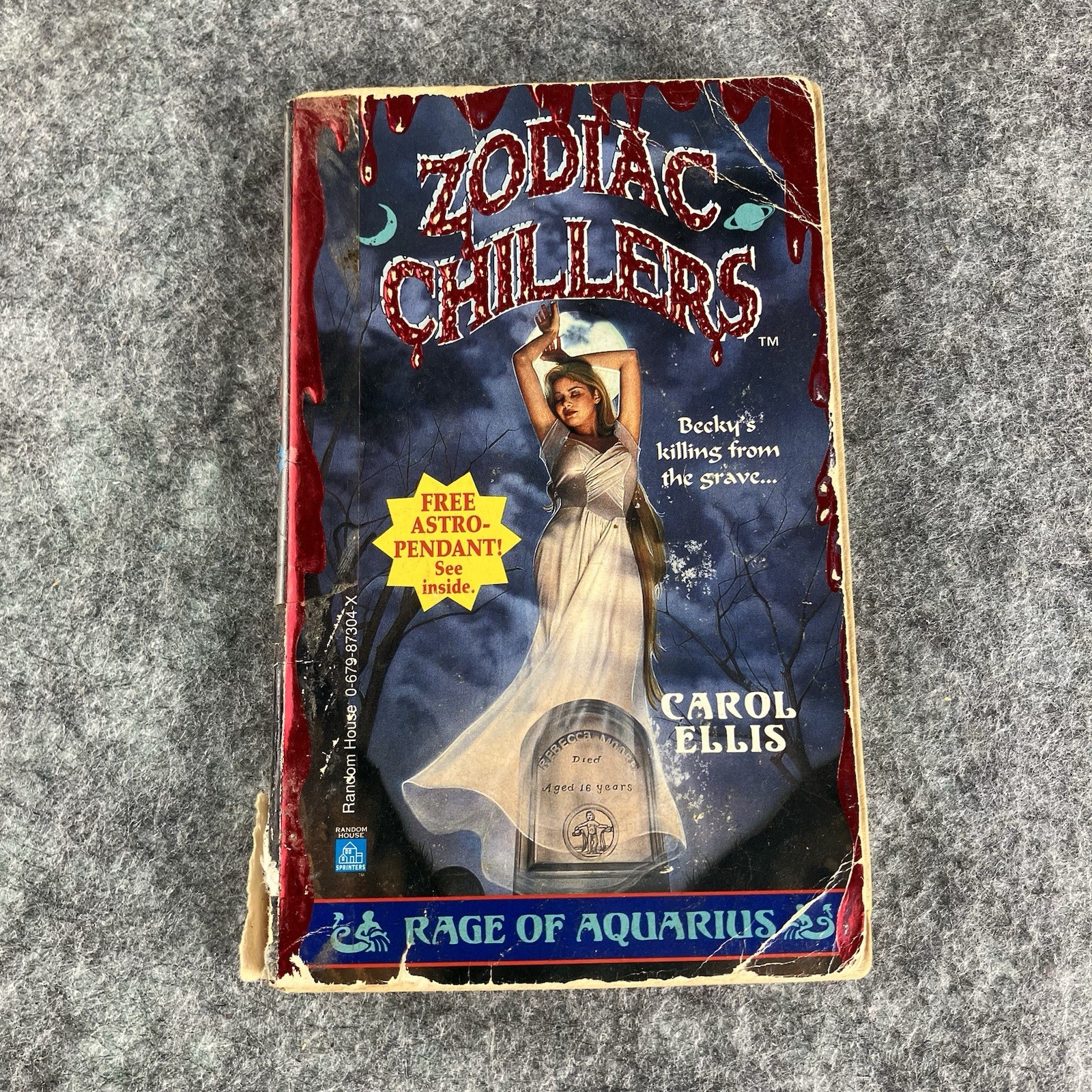 Zodiac Chillers book 1 The Rage Of Aquarius Carol Ellis Vintage Horror 1st Print