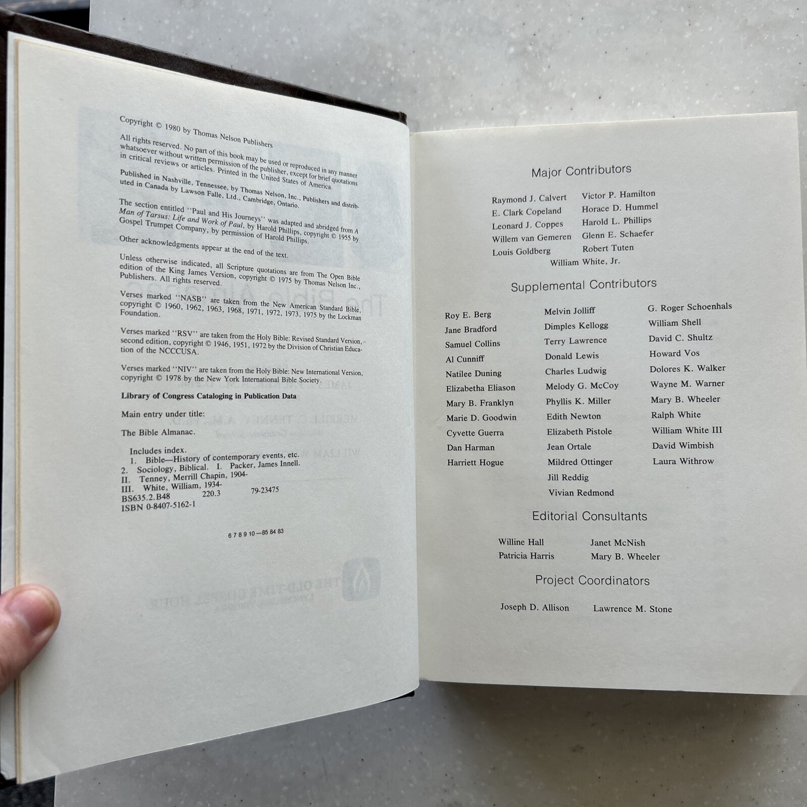 Bible Almanac by William White Jr. / 1980 Hardcover