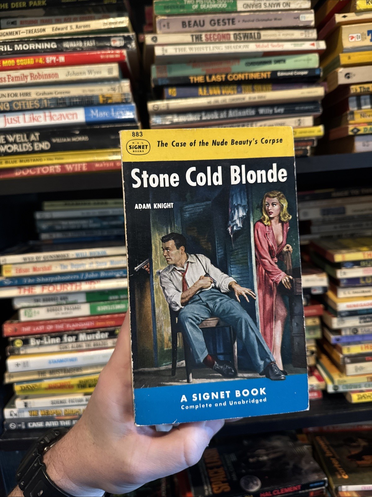 STONE COLD BLONDE ADAM KNIGHT 1951 CASE OF THE NUDE BEAUTY’S CORPSE 1st Ed LV