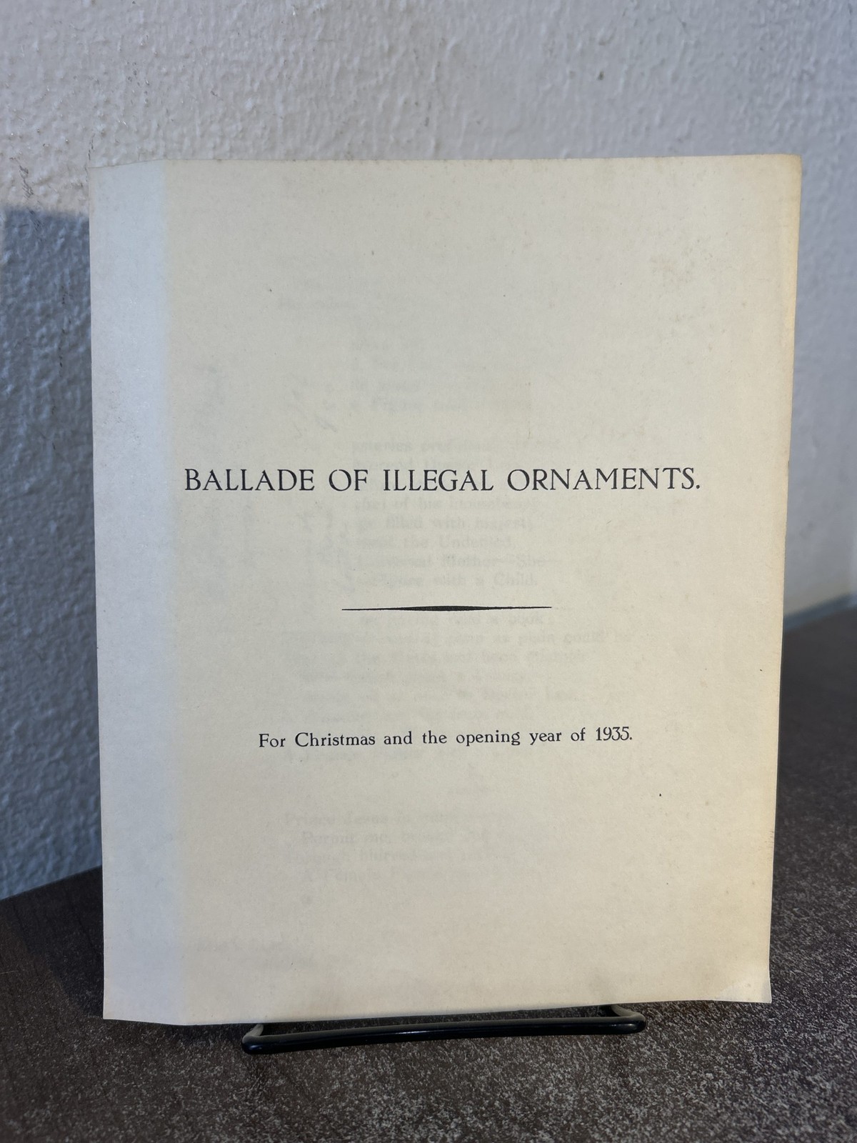 Ballade of Illegal Ornaments poem by Hilaire Belloc 1934