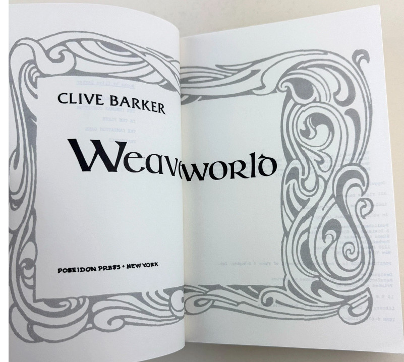 Clive Barker ARC Weaveworld 1987 Poseidon Press Uncorrected Proof