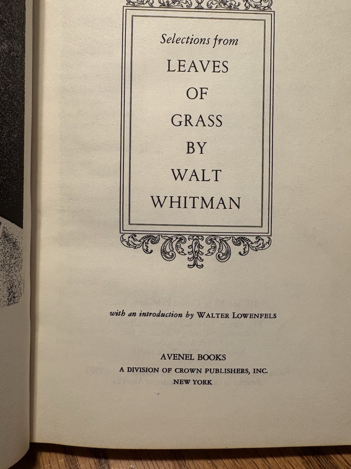 Selections From Leaves Of Grass By Walt Whitman