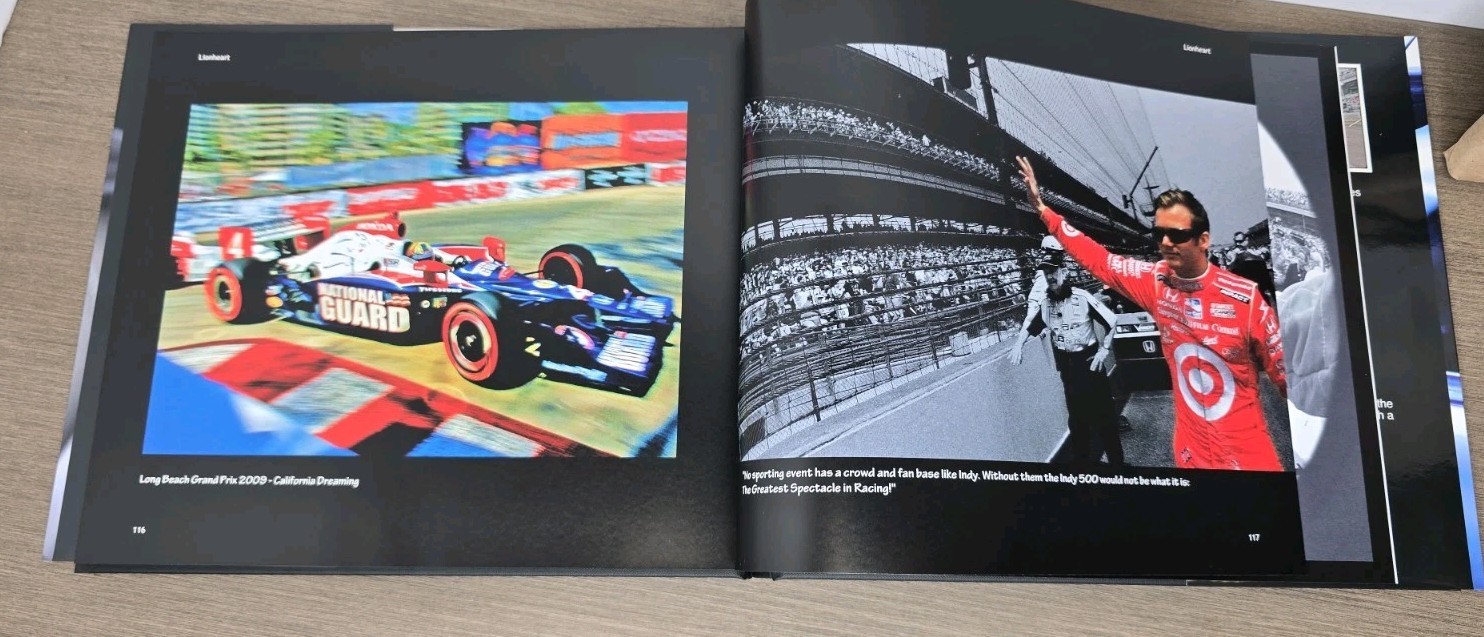 Dan Wheldon LionHeart Book Hard Cover Dust Jacket 120 Pages Indy 500