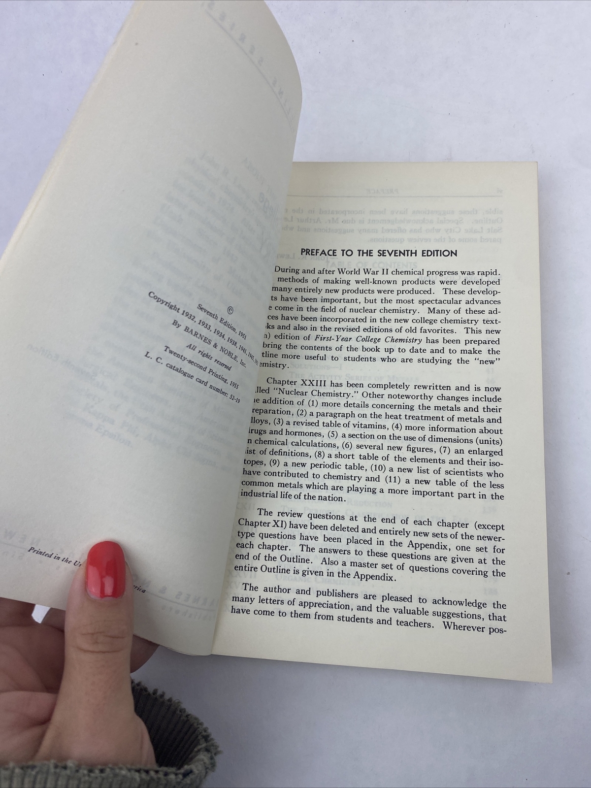 First Year College Chemistry College Outline Series Vintage Paperback no. 5 1955