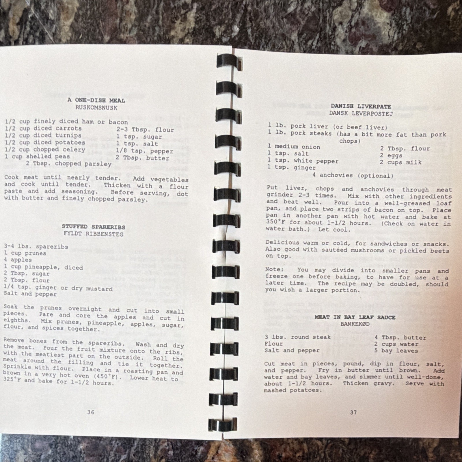 The Danish Club of Tucson Danish Recipes Cookbook Paperback Ring/Wire Bound