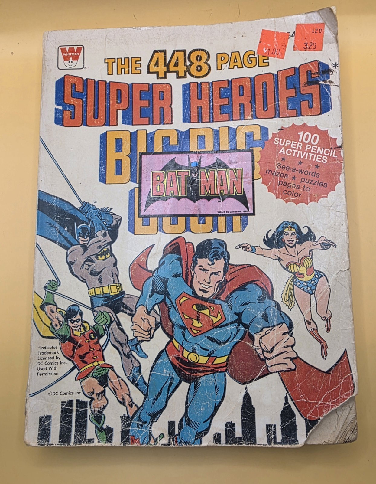 1980 Vintage Superheros 448 Page Big Big Book Coloring Activity Book Used