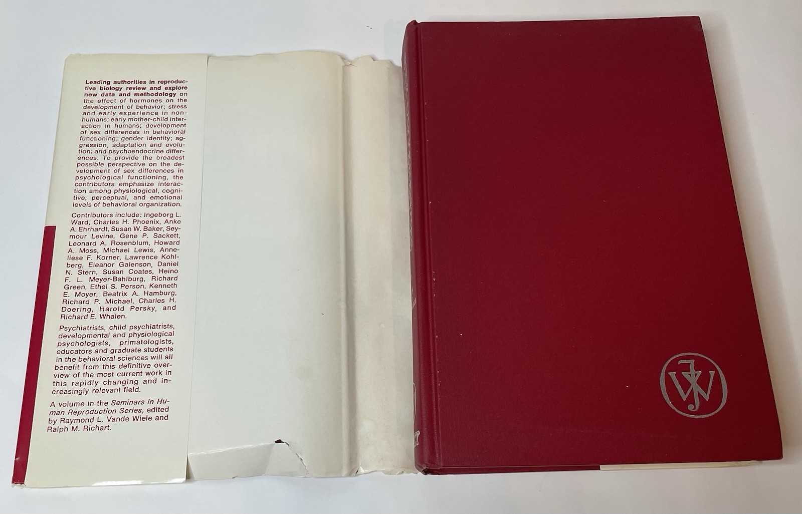 Sex Differences in Behavior HC Book Biomedical Health John Wiley 1974 Rare Vtg