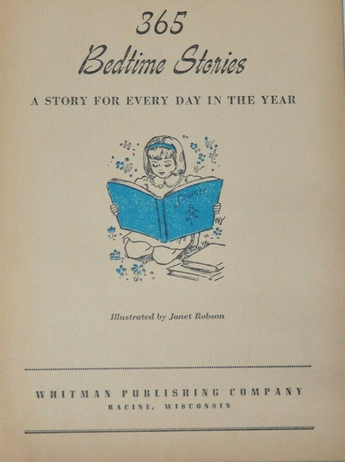 365 Bedtime Stories 1944 Illustrated Janet Robson Whitman Publishing Vintage