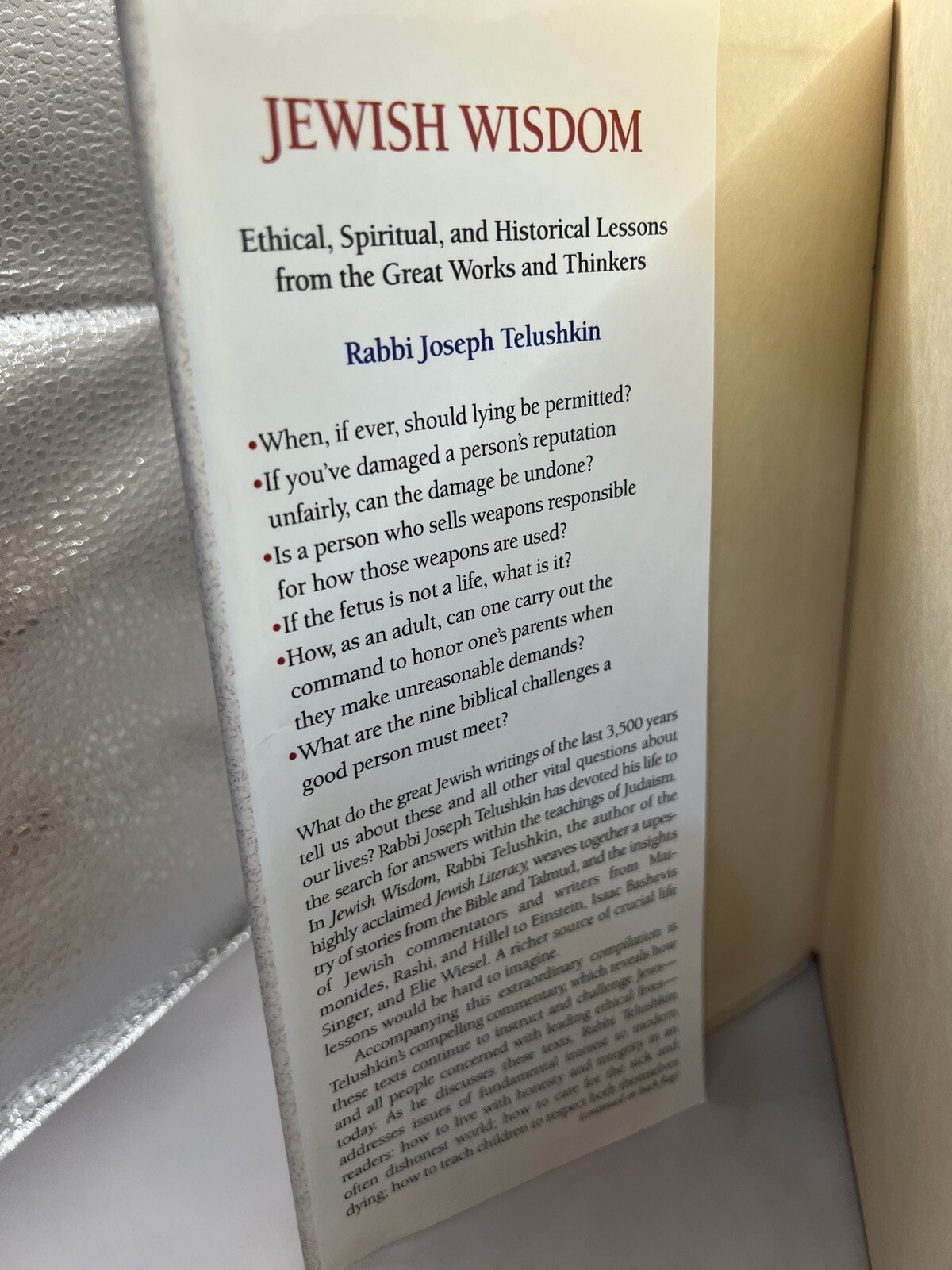 Jewish Wisdom Telushkin Hardcover