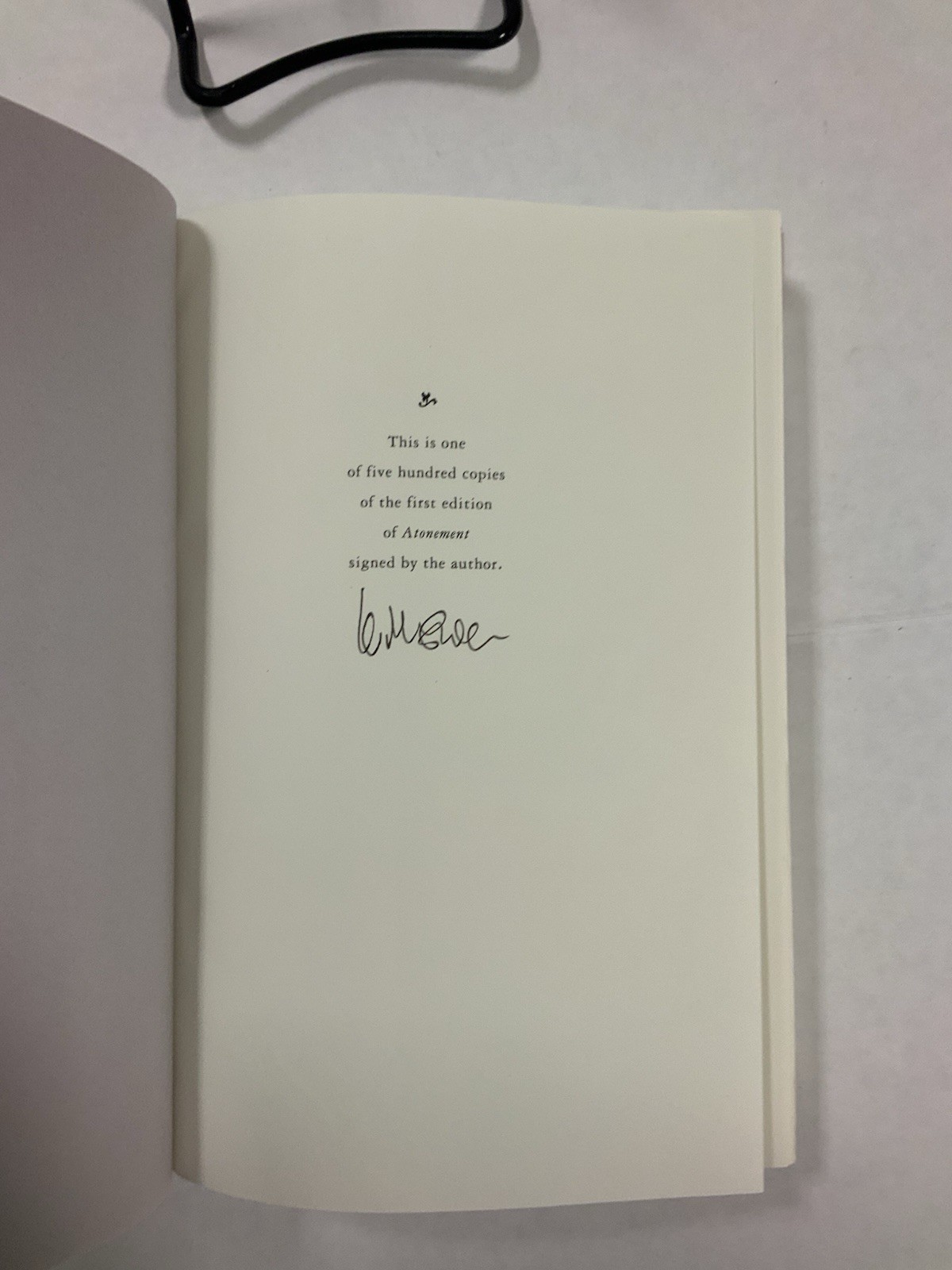 Atonement by Ian McEwan (2002 HC) Signed 1st Ed DJ (1/500 copies)