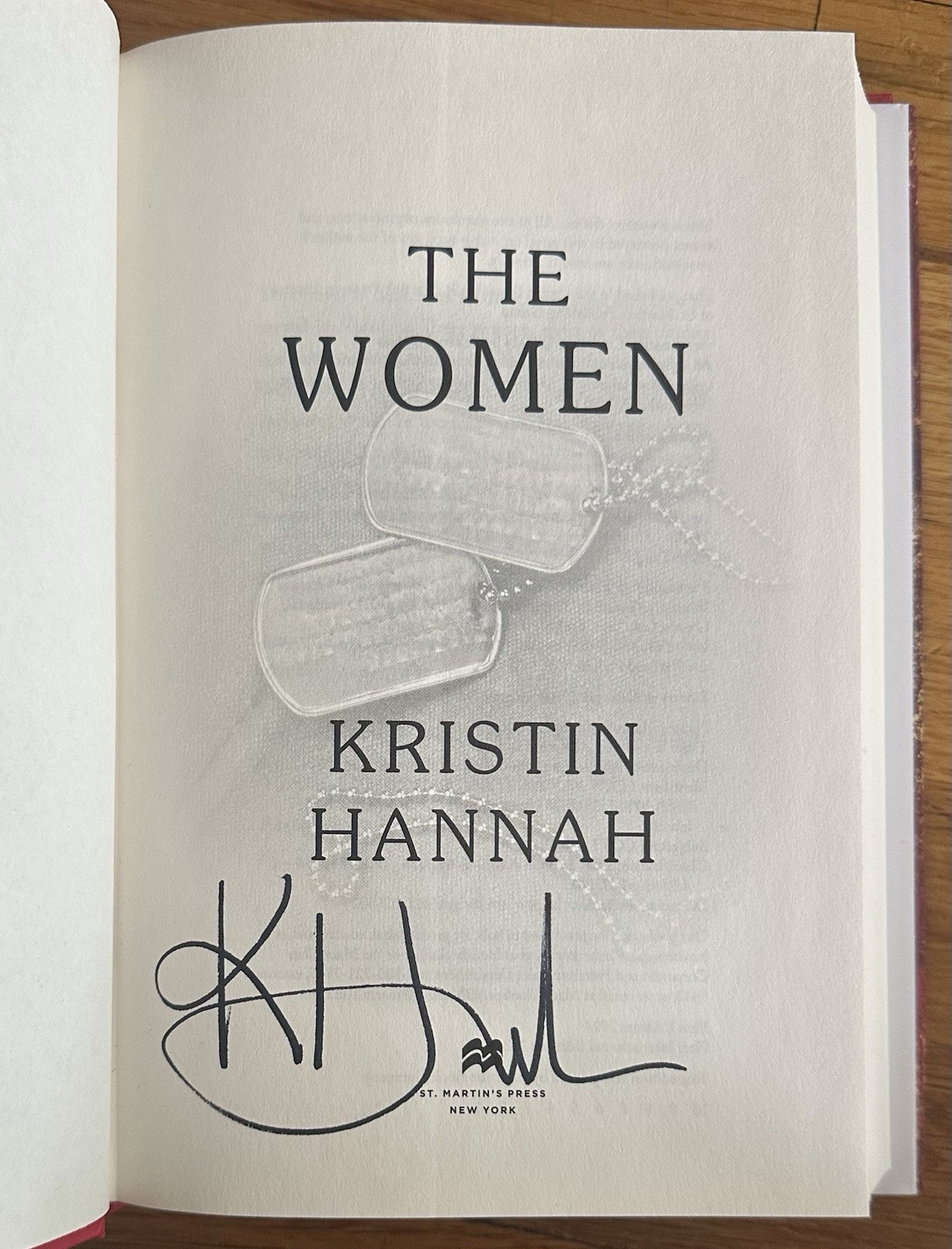Kristin Hannah The Women SIGNED 1st Edition (2024, Hardcover) NOT TIPPED IN