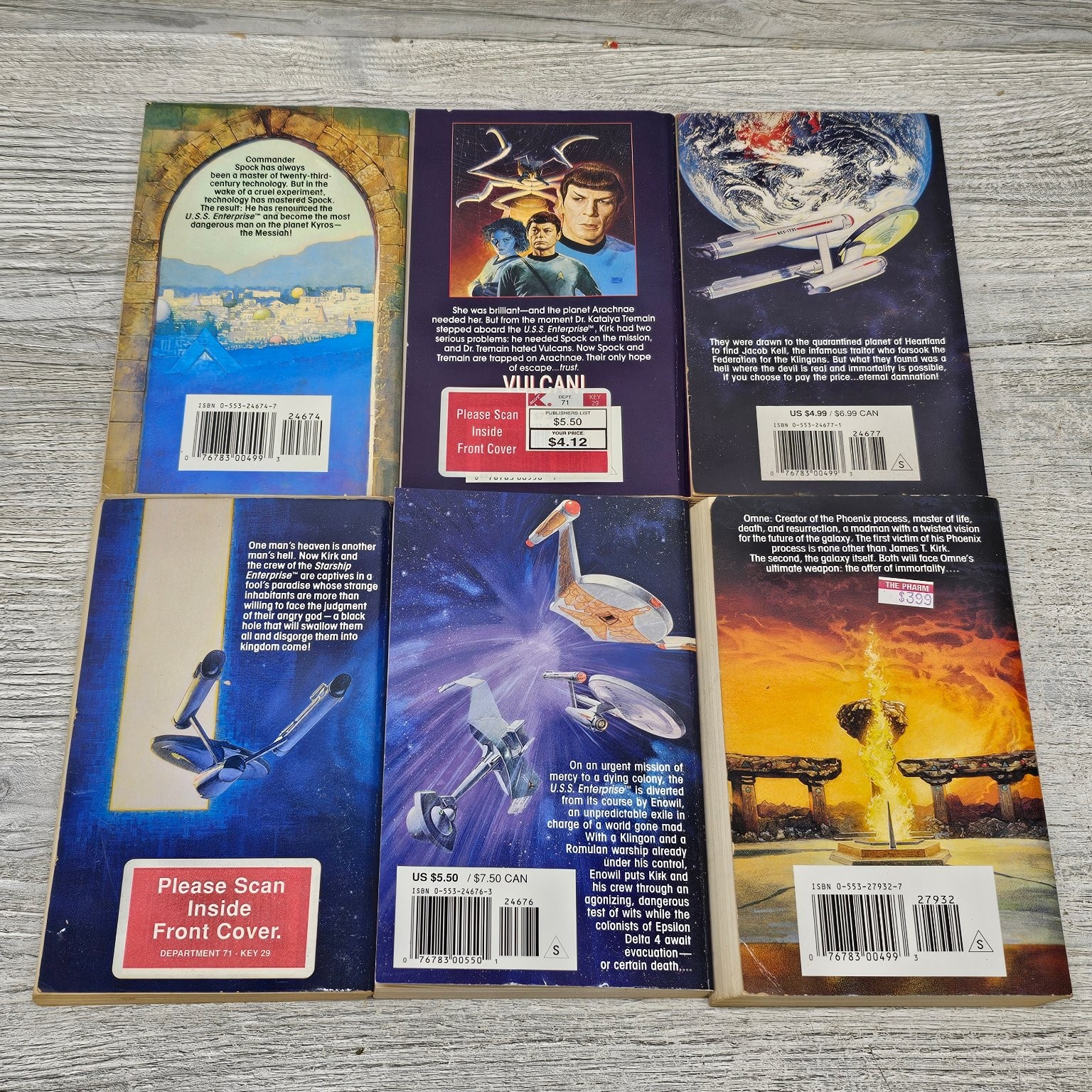 Star Trek Lot 6 Books Sci-Fi Vintage Paperback Bantam Marshak Goldin Eklund Sky