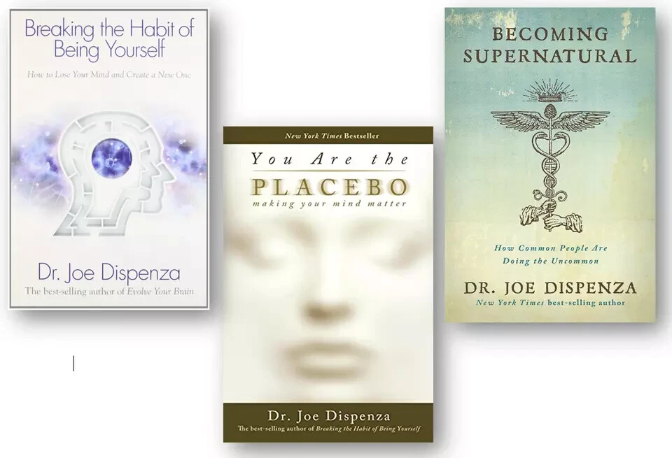 Joe Dispenza 3 Book Set Becoming Supernatural Placebo Breaking the Habit…….