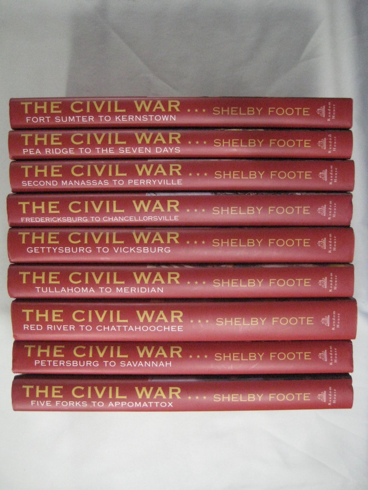 Lot books 9 volume set Shelby Foot Civil War A Narrative 1974 like NEW w/ DJs