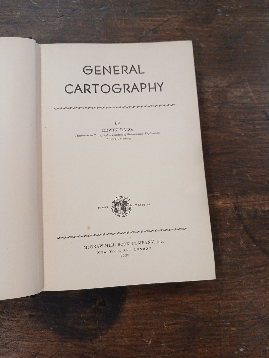 General Cartography Erwin Raisz 1938 Harvard Univ. 1st Edition