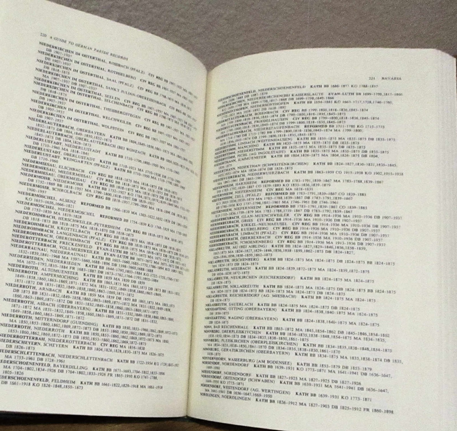 A GUIDE to GERMAN PARISH REGISTERS, Volume One, first edtion