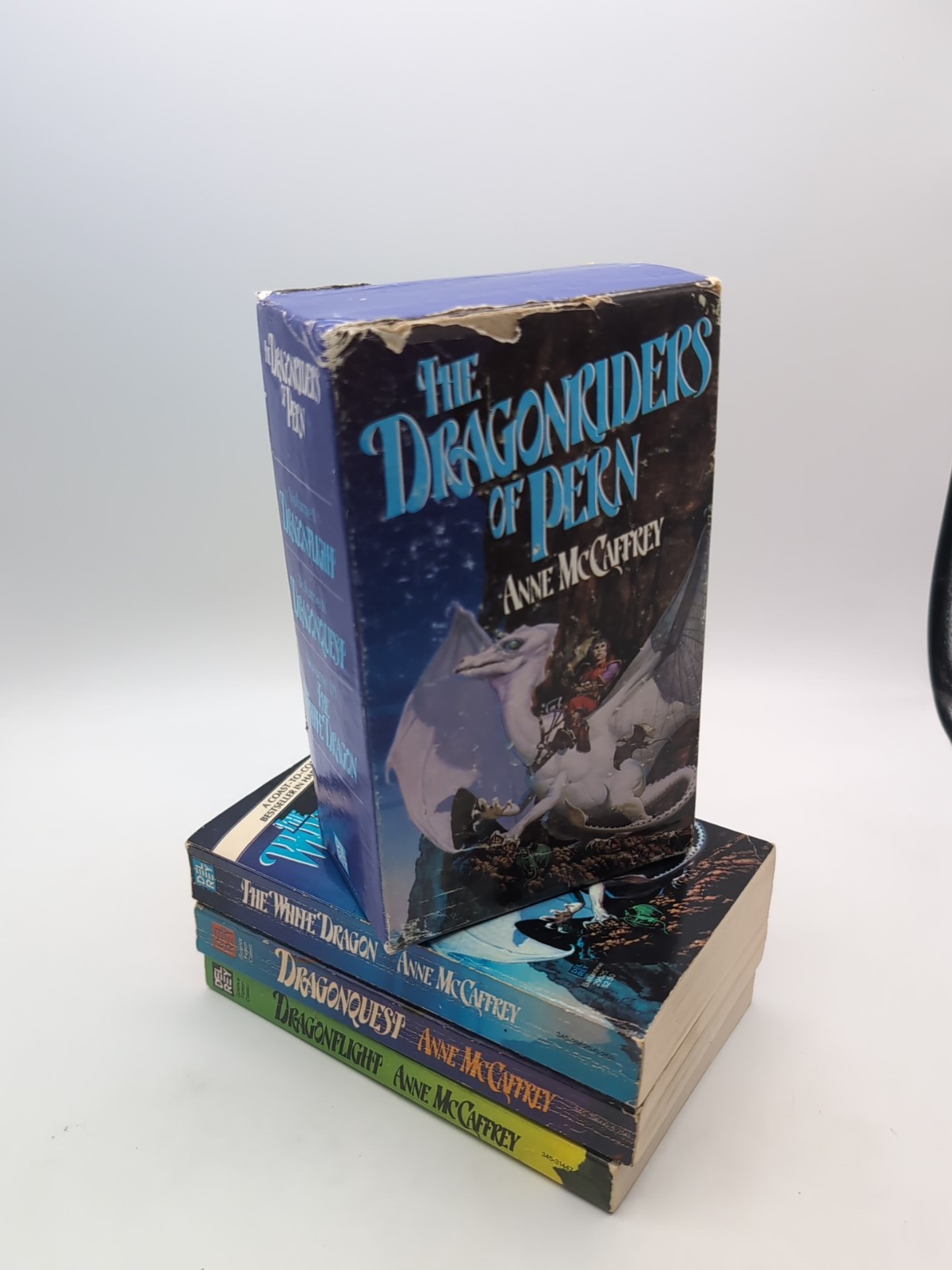 LOT of 3 Dragonriders of Pern SLIPCASE BOX SET Ann McCaffrey (Vtg 1980s Del Rey)