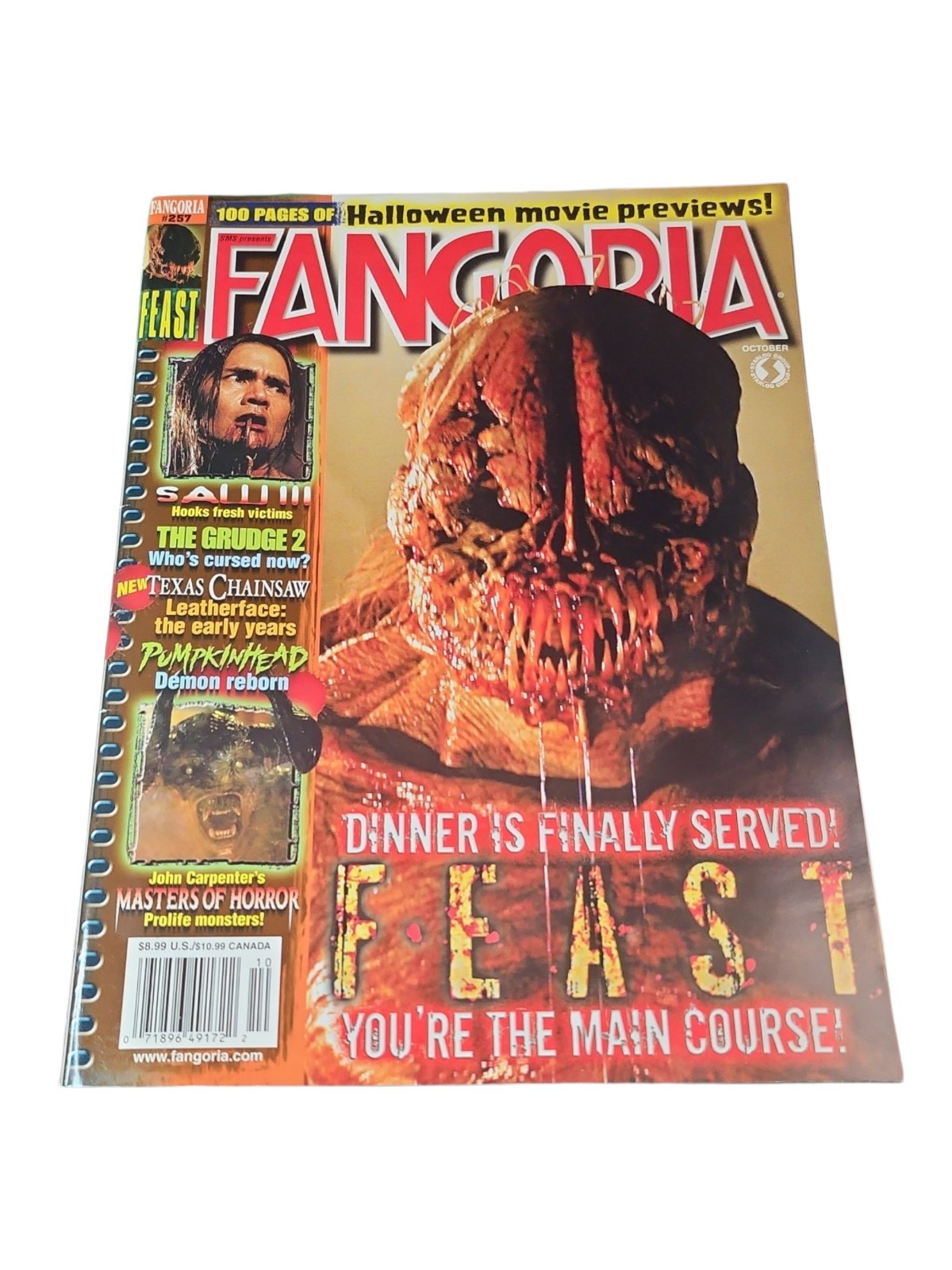 🔥FANGORIA Magazine #257 Halloween Movie Previews, Feast, John Carpenters Master