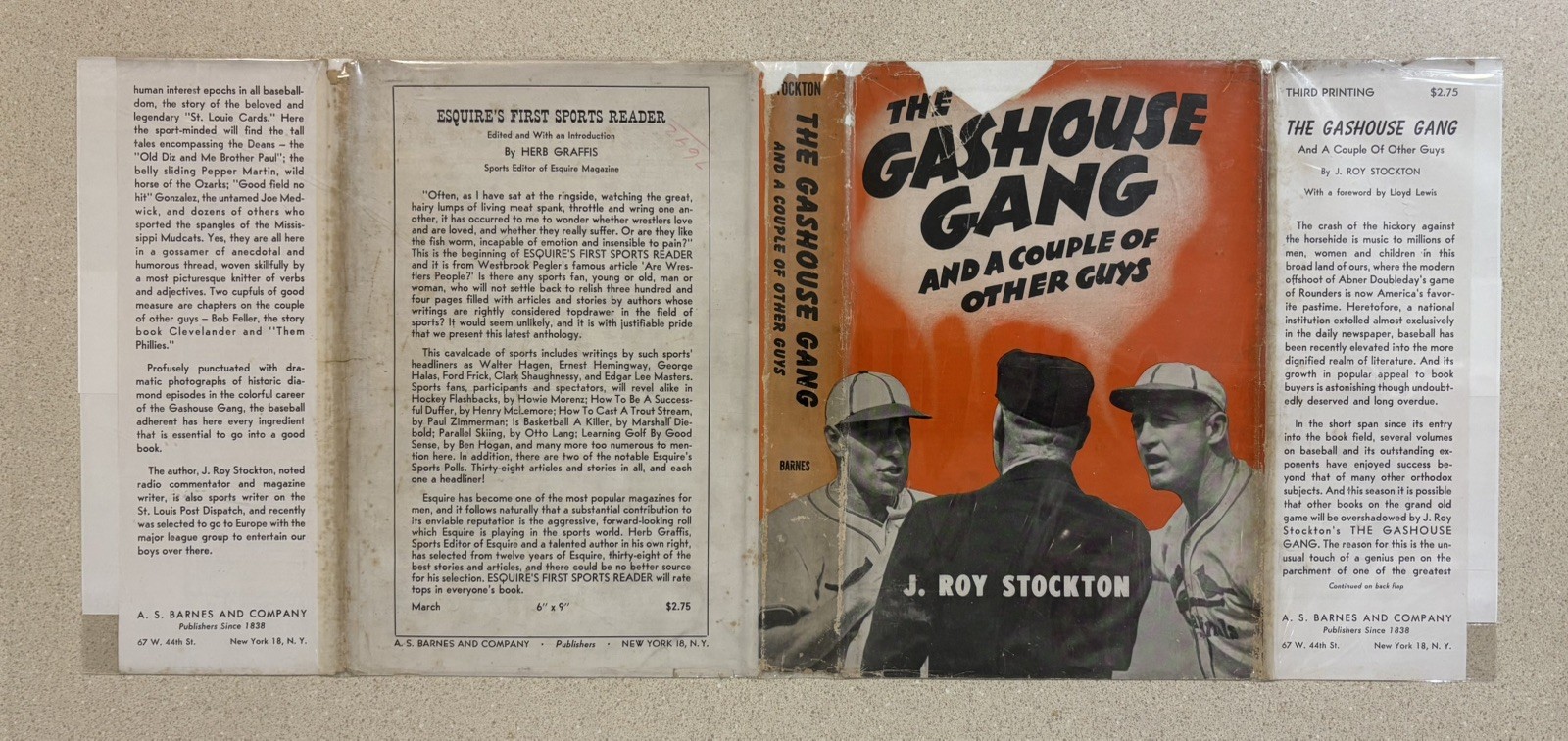The Gashouse Gang St Louis Cardinals 1st ed 3rd p DJ HC 1945 Dizzy Dean