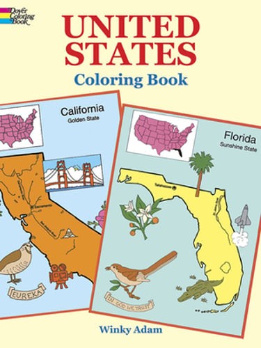 United States Coloring Book by Winky Adam: Used