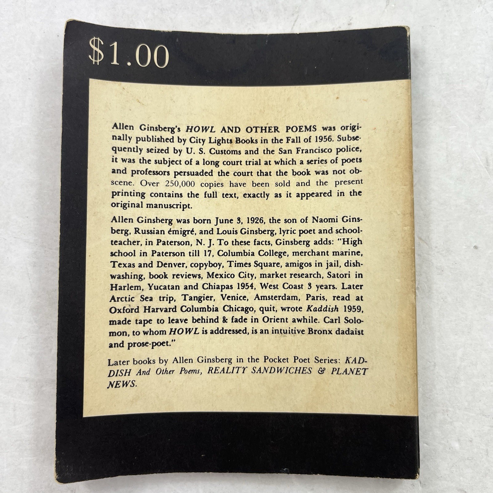 Howl and Other Poems by Allen Ginsberg 1959 24th Printing Pocket Poets Series
