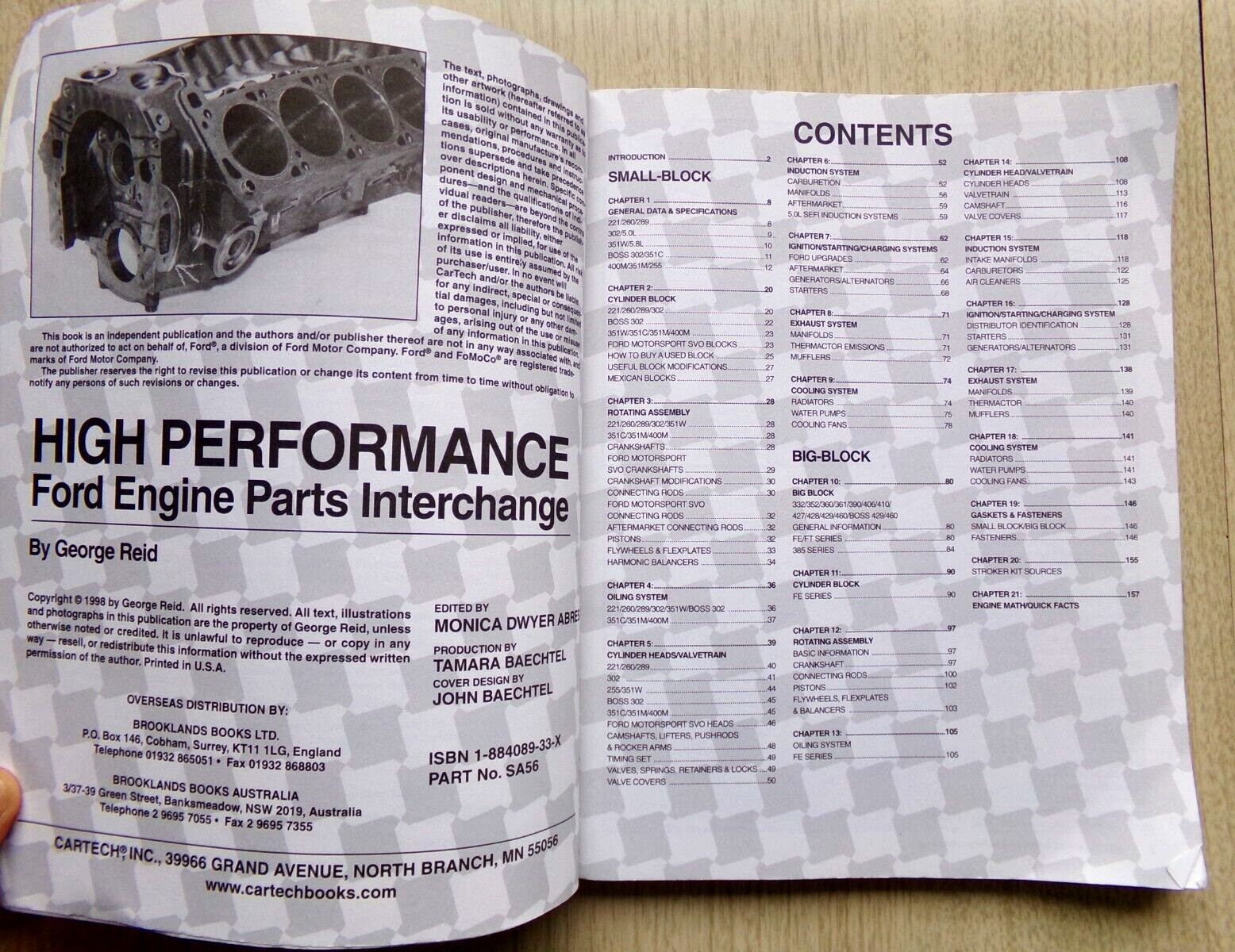 High Performance Ford Engine Parts Interchange George Reid CarTech SA Design
