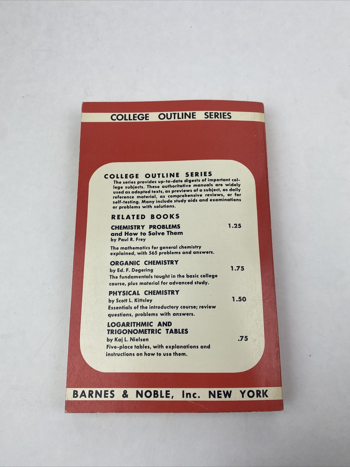 First Year College Chemistry College Outline Series Vintage Paperback no. 5 1955
