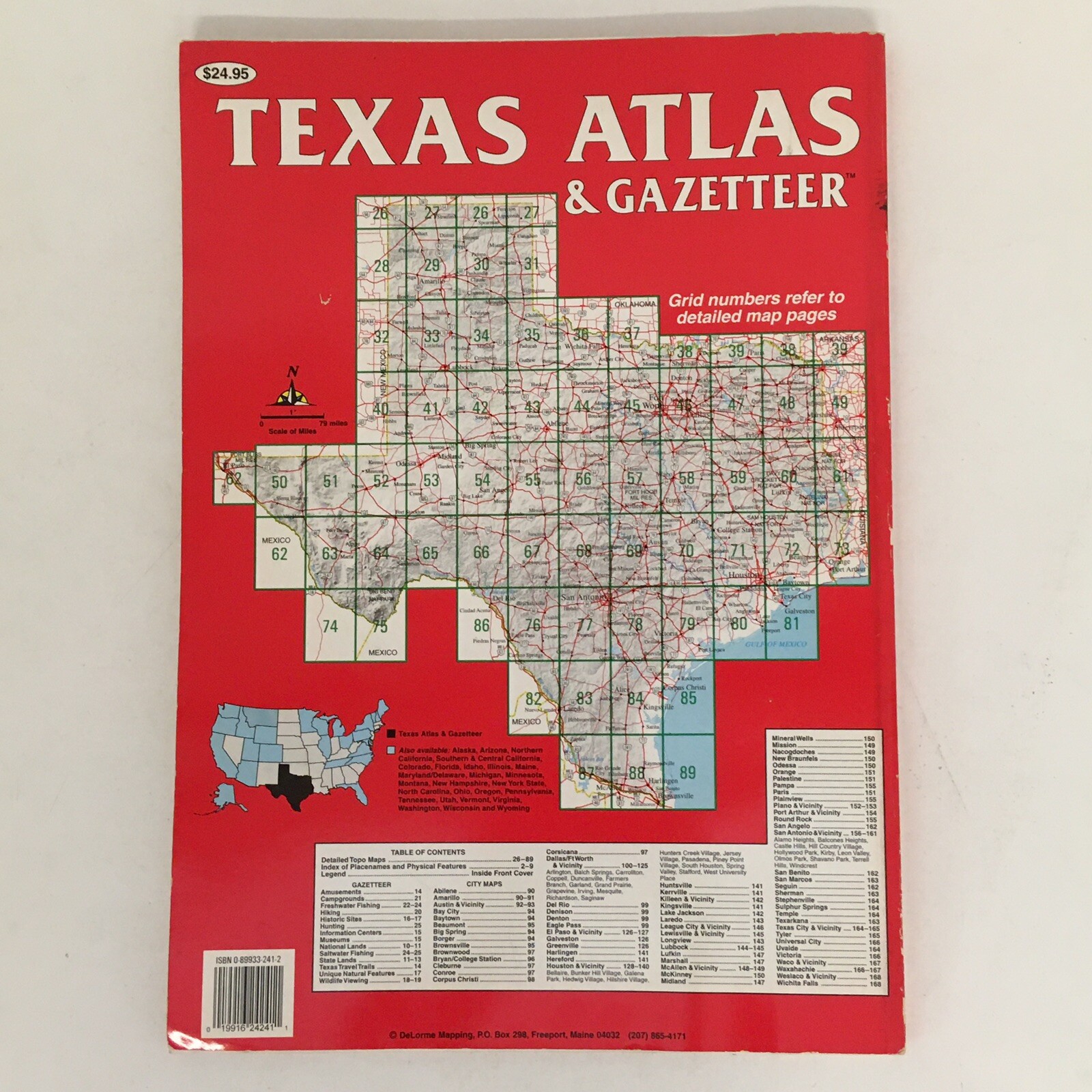 Texas Atlas & Gazetteer DeLorme 1995 – 168 Pages – First Edition Second Printing