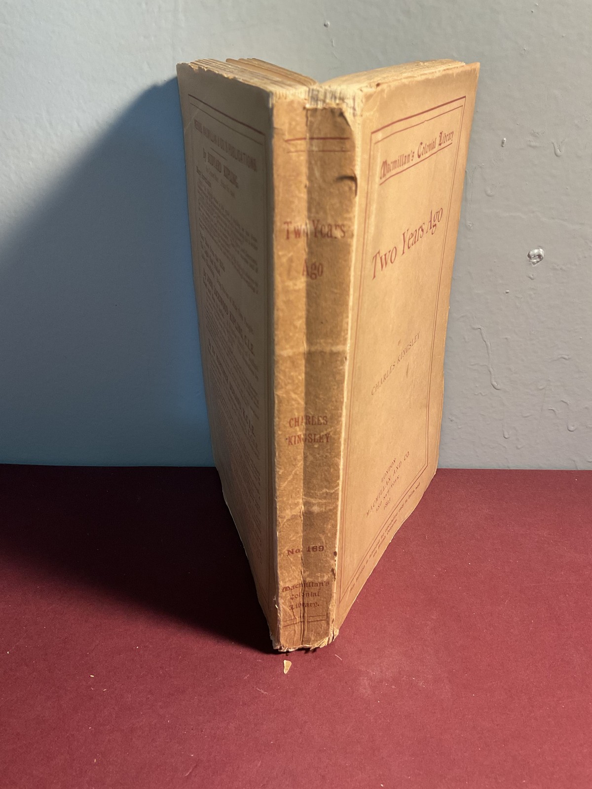 Two Years Ago Charles Kingsley 1893 Macmillan’s Colonial Library Antique Book