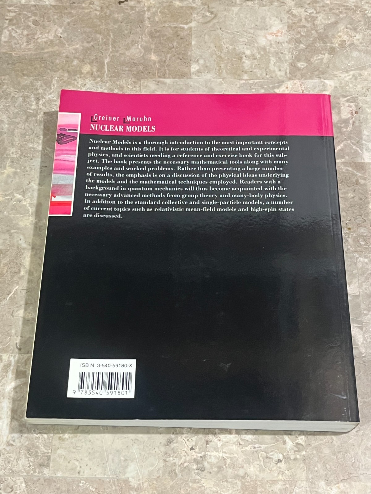 NUCLEAR MODELS by W. GREINER & J. A. MARUHN (SC, 1996)