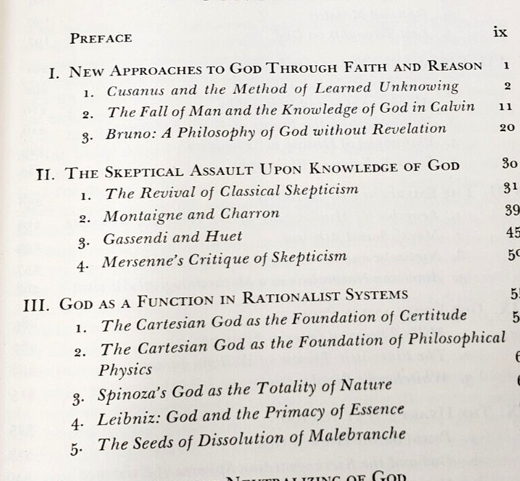 1959 GOD IN MODERN PHILOSOPHY: Spinoza, Hume, Kant,Hegel,Descartes,Nietsche,Marx